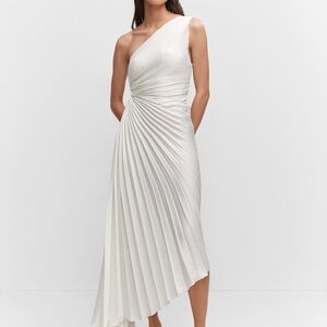 Brand New Mango Elegant One-Shoulder White Dress